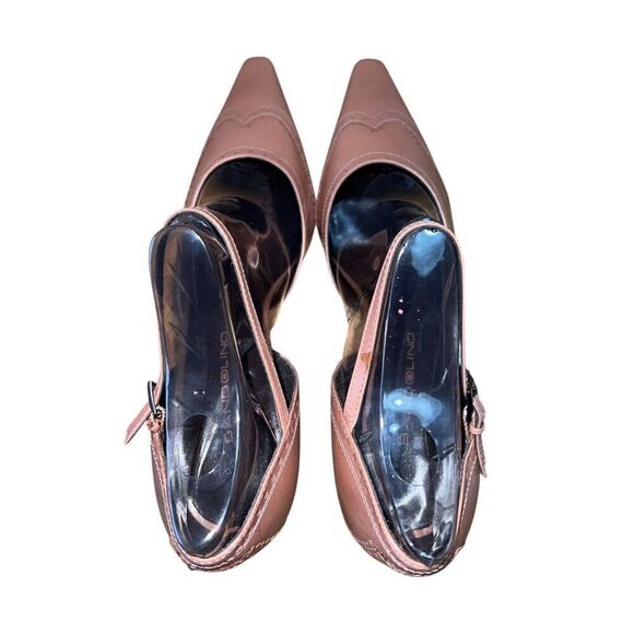 Bandolino Dark Natural Square Toe Heels With/Ankle Strap Women’s Sz 10 NWOB - Picture 5 of 11